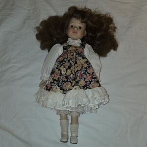 Floral Dress Porcelain Doll